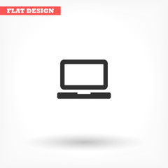 Laptop vector icon , lorem ipsum Flat design