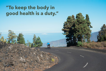 Wise quote by the Buddha against natural landscape. Original image also available. 