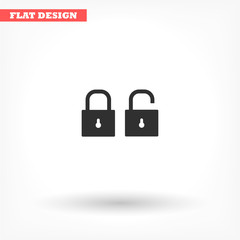 Lock vector icon , lorem ipsum Flat design