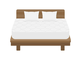 ダブルベッドのイラスト