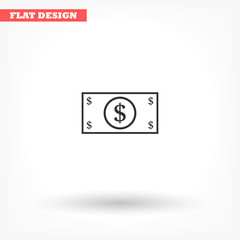 Dollar vector icon , lorem ipsum Flat design