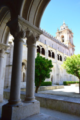 Fototapeta premium View of Alcobaça's main Tower Through Arches