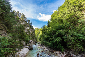 The River Slizza canyon (Gailitz in German language) near the small town of Tarvisio, Friuli Venezia Giulia, Italy, Europe