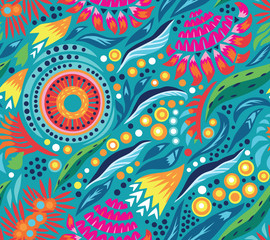 Australian floral decorative seamless pattern