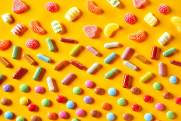 Colourful party background of rainbow candy