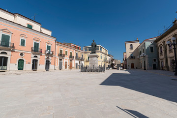 Fototapeta na wymiar Orazio square in Venosa, Potenza, Italy