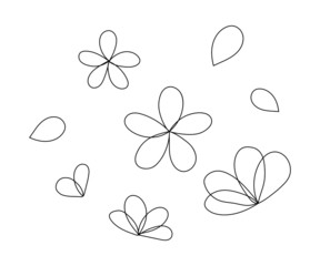 手書きの花や葉のイラストのセット 植物 おしゃれ かわいい 素材 自然 Wall Mural Yugoro