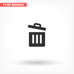 Trash vector icon , lorem ipsum Flat design
