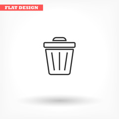 Trash vector icon , lorem ipsum Flat design