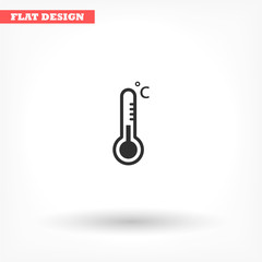 Thermometer vector icon , lorem ipsum Flat design