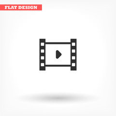 Play the film vector icon , lorem ipsum Flat design