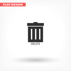 Trash vector icon , lorem ipsum Flat design