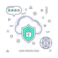 Data Protection vector illustration flat design concept. EPS 10 File