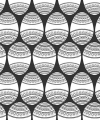 Simple easter egg doodle ornament seamless pattern, vector illustration - 322974042