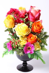 Beautiful colorful roses isolated on white