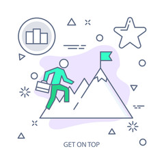 Get on Top vector illustration flat design concept. EPS 10 File