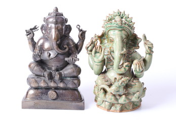 Set of God Ganesh over a white background