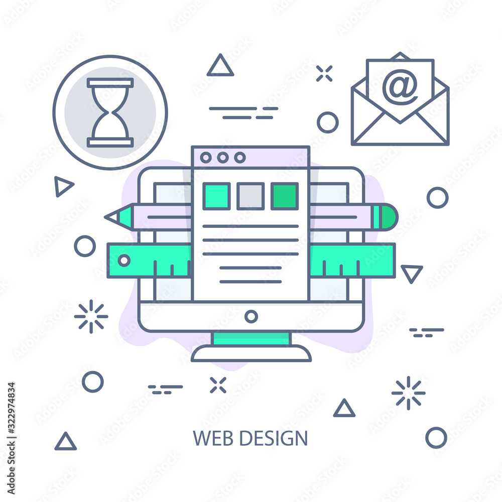 Poster web design vector illustration flat design concept. eps 10 file