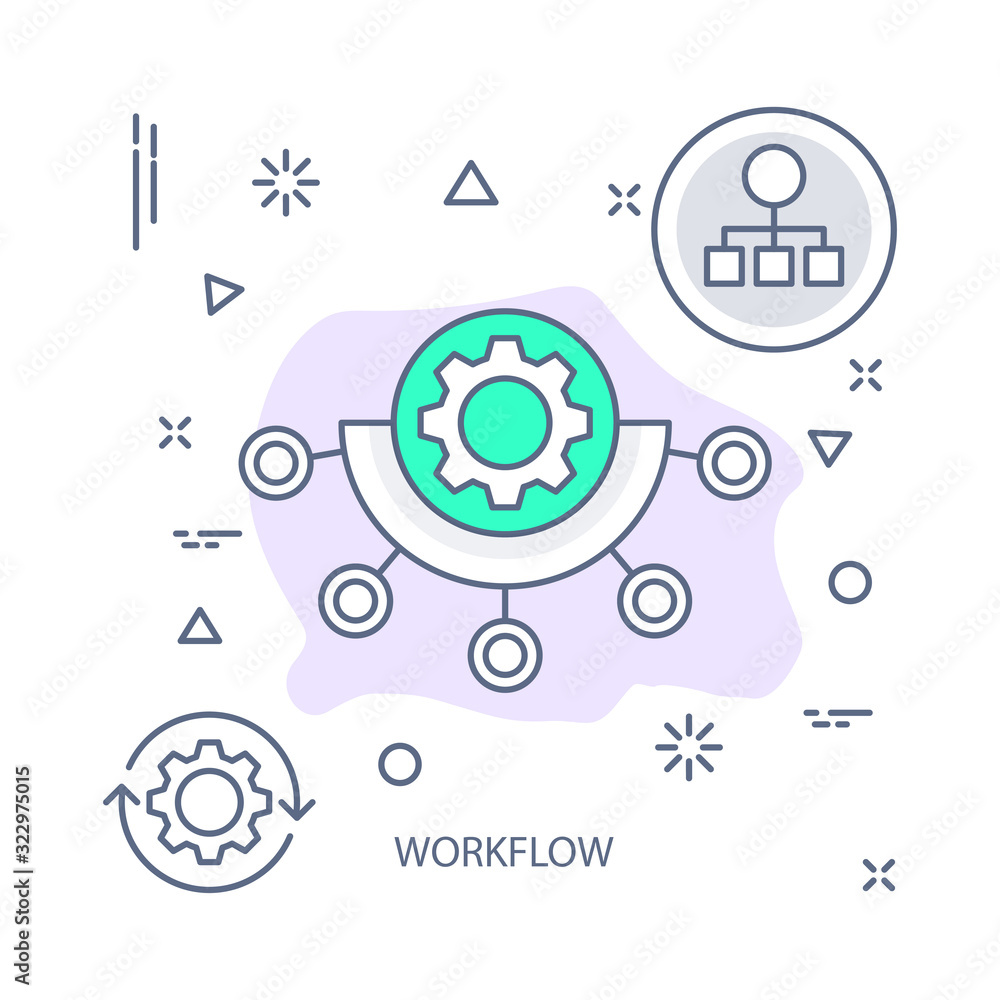 Poster workflow vector illustration flat design concept. eps 10 file
