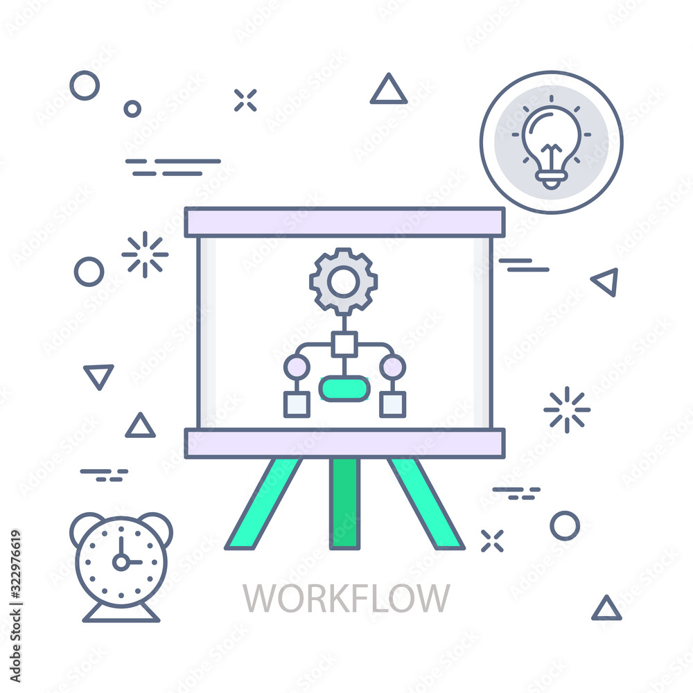 Poster workflow vector illustration flat design concept. eps 10 file