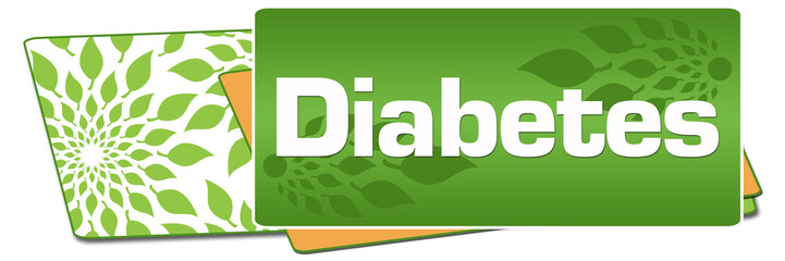 Diabetes Green Leaves Background Rounded Squares