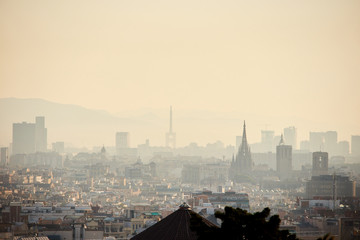 The skyline of Barcelona,Spain