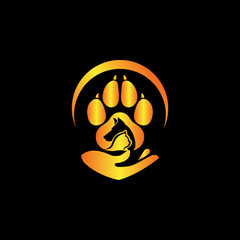 Creative colorful dog care logo design