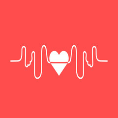 Obraz premium Art design health medical heartbeat pulse icon illustration