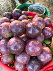 Star apple fruits at local market