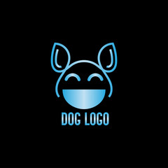 Creative colorful dog head, dog head logo design