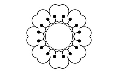 Flower icon vector isolated on white background,Hand drawn flower icon illustration,Floral icon logo template,Symbol natural icon