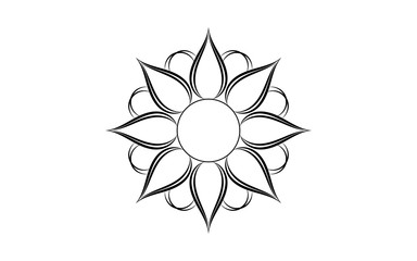 Flower icon vector isolated on white background,Hand drawn flower icon illustration,Floral icon logo template,Symbol natural icon