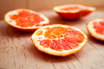 grapefruit on wooden background