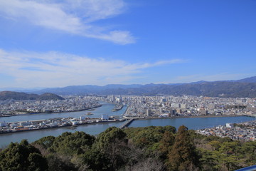 五台山から見た高知市街