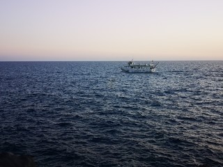 boat on the open ocean