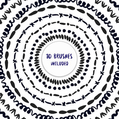Hand-drawn decorative vector brushes collection. Dividers, borders, ornament brushstrokes.