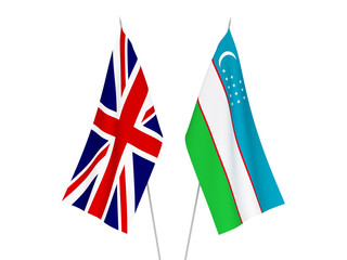 Great Britain and Uzbekistan flags