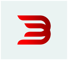 B monogram logo design concept