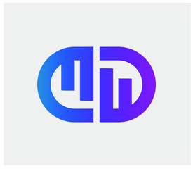 DD monogram with graphic chart logo design concept
