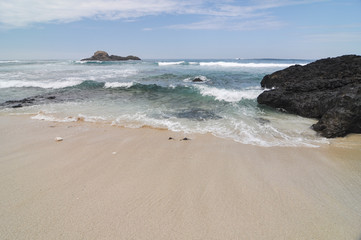 Wave of sea on the sand beach