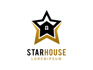 Star house logo template design, icon, symbol