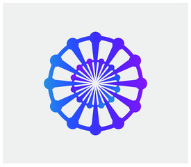 Circle and particle of carousel logo design concept 