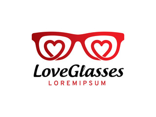 Love Glasses logo template design, icon, symbol