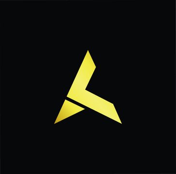 Outstanding professional elegant trendy awesome artistic black and gold color AK KA initial based Alphabet icon logo.