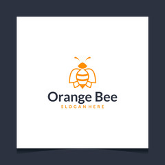 Inspirational bee logo design in orange color