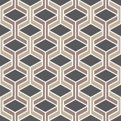 Decorative pattern for the background, tile and textiles. It is assembled from modular parts. Vector. Seamless.