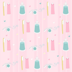 Dental health vector pattern illustration