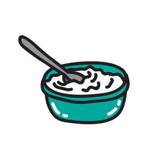 yogurt doodle icon, vector illustration