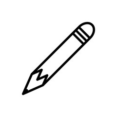 Pencil outline icon. Symbol, logo illustration for mobile concept and web design.