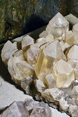 View of quartz crystal stones in Chamonix, France